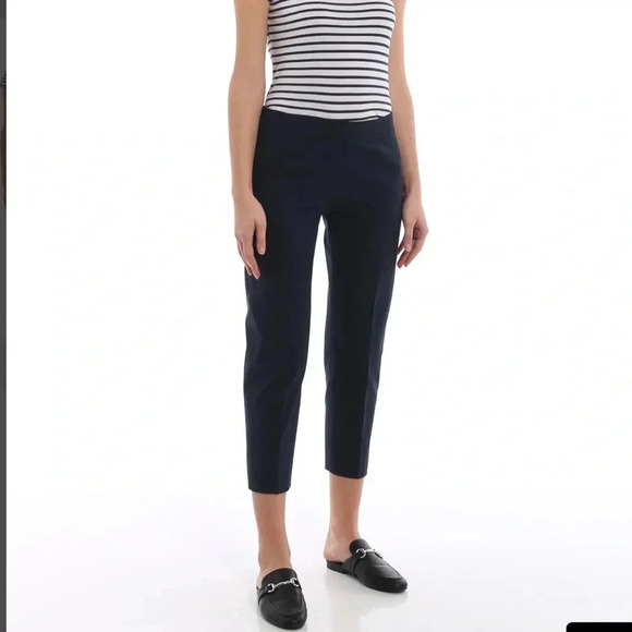 Leggiadro black stretch cotton crop pants side zip Size 14 - Picture 7 of 7